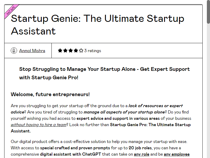 Startup Genie: Ultimate Statup Assistant screenshot