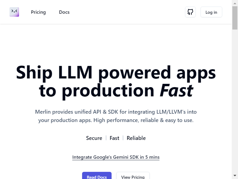 Merlin Unified API screenshot