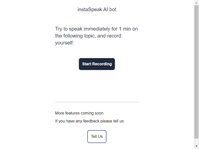 InstaSpeak AI screenshot