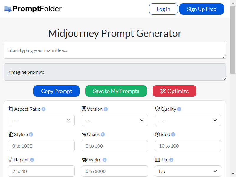MidJourney Prompt Generator by Noonshot screenshot