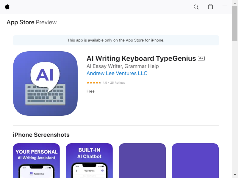 TypeGenius: AI Keyboard App for iPhone screenshot