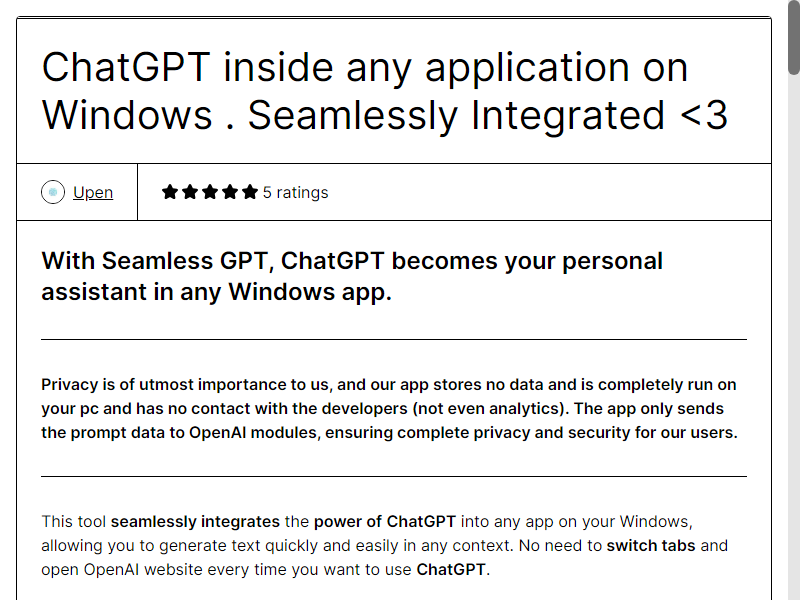SeamlessGPT screenshot