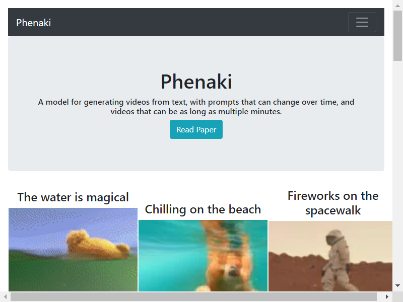 Phenaki screenshot