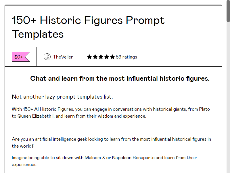 150+ Historic Figures Prompt Templates screenshot
