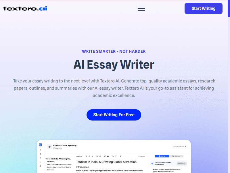 Textero.ai AI Essay Writer screenshot